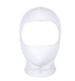 All-pack Closed Choking Leather Dog Head Cover Female Male Exposed Mouth Eye Mask (Option: Face cover white-Girl)