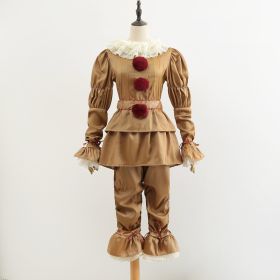 Clown Return Ghost Cos Pennywise Cosplay Halloween Costume Clown Pennywise (Option: Gold-3XL)