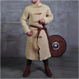 Medieval Warrior's Thermal Protective Clothing Stage Drama Costume (Option: Khaki-XL)