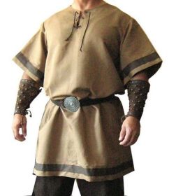 Medieval Viking Red Renaissance Fashion Coat (Option: Khaki-4XL)
