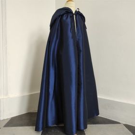 Medieval European And American Style Retro Big Hat With Lace Cape (Option: Navy Blue-150cm)