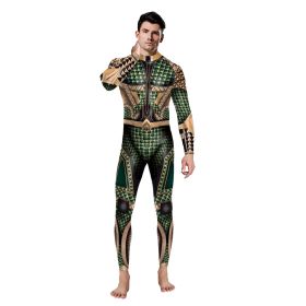 Halloween Digital Printing Cosplay Jumpsuit Tights (Option: Green-L)