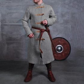 Medieval Warrior's Thermal Protective Clothing Stage Drama Costume (Option: Grey-XL)