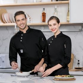 Baking Kitchen Chef's Uniform Long Sleeve (Option: Black-2XL)