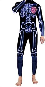 Men's Skull Print Close-fitting Union Suit Party Clothing (Option: JRXTJSY 008-S)