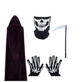 Halloween Party Dense Velvet Death Cloak Suit (Option: Suit-Free Size)