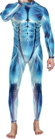 Men's Skull Print Close-fitting Union Suit Party Clothing (Option: JRXTJSY 007-S)