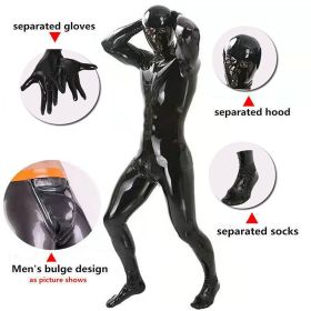 European And American Corset Men's Sexy Stage Wear Mirror Bright Leather All-inclusive (Option: Suit-M)