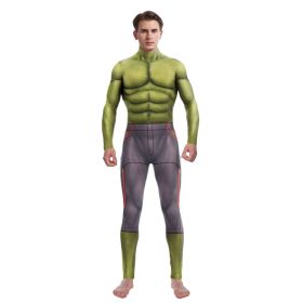 Cosplay Costume Muscle 3D Printing Male Long Sleeve Halloween Carnival Jumpsuits (Option: B142 344-L)